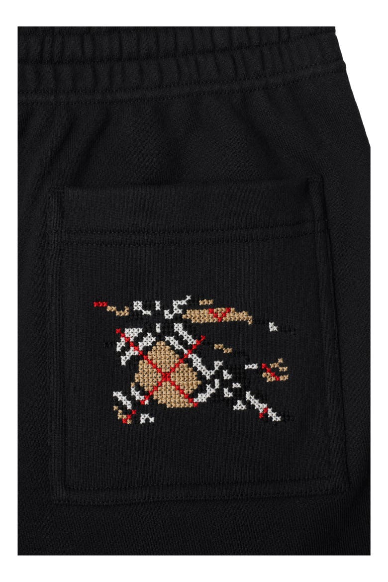 Cross Stitch Knight Cotton Shorts, Alternate, color, Black