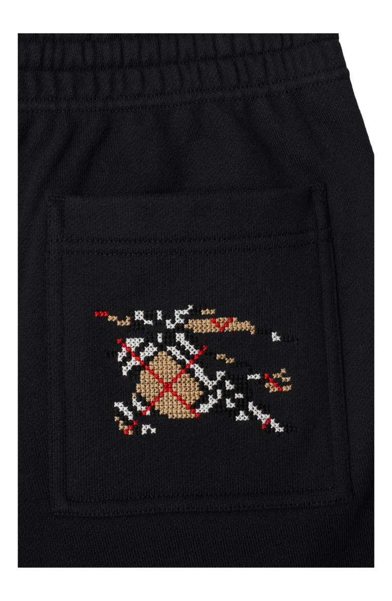 Burberry Cross Stitch Knight Cotton Shorts, Alternate, color, Black