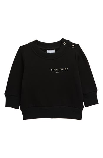 Tiny Tribe Core Signature Crewneck Sweatshirt In Black