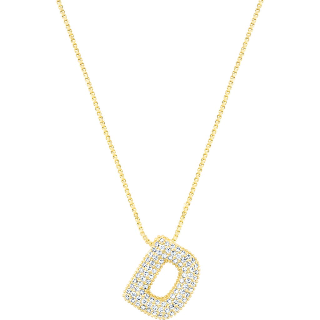 Adornia Gold Pave Bubble Letter Necklace In Gold-d