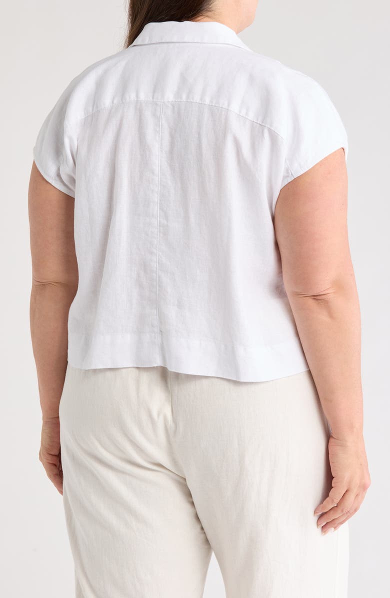 Madewell Capri Linen Button-Up Shirt, Alternate, color, Eyelet White