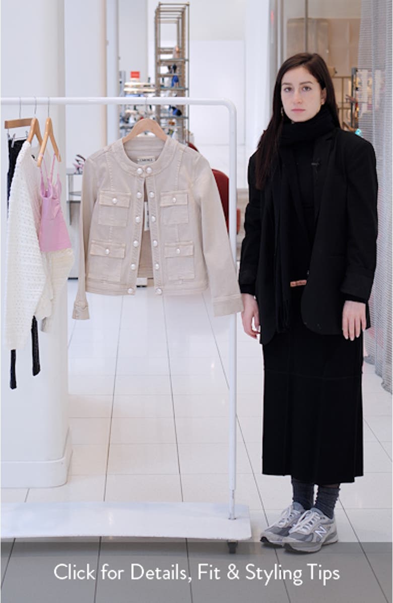 Yari Collarless Stretch Cotton Jacket, sales video thumbnail