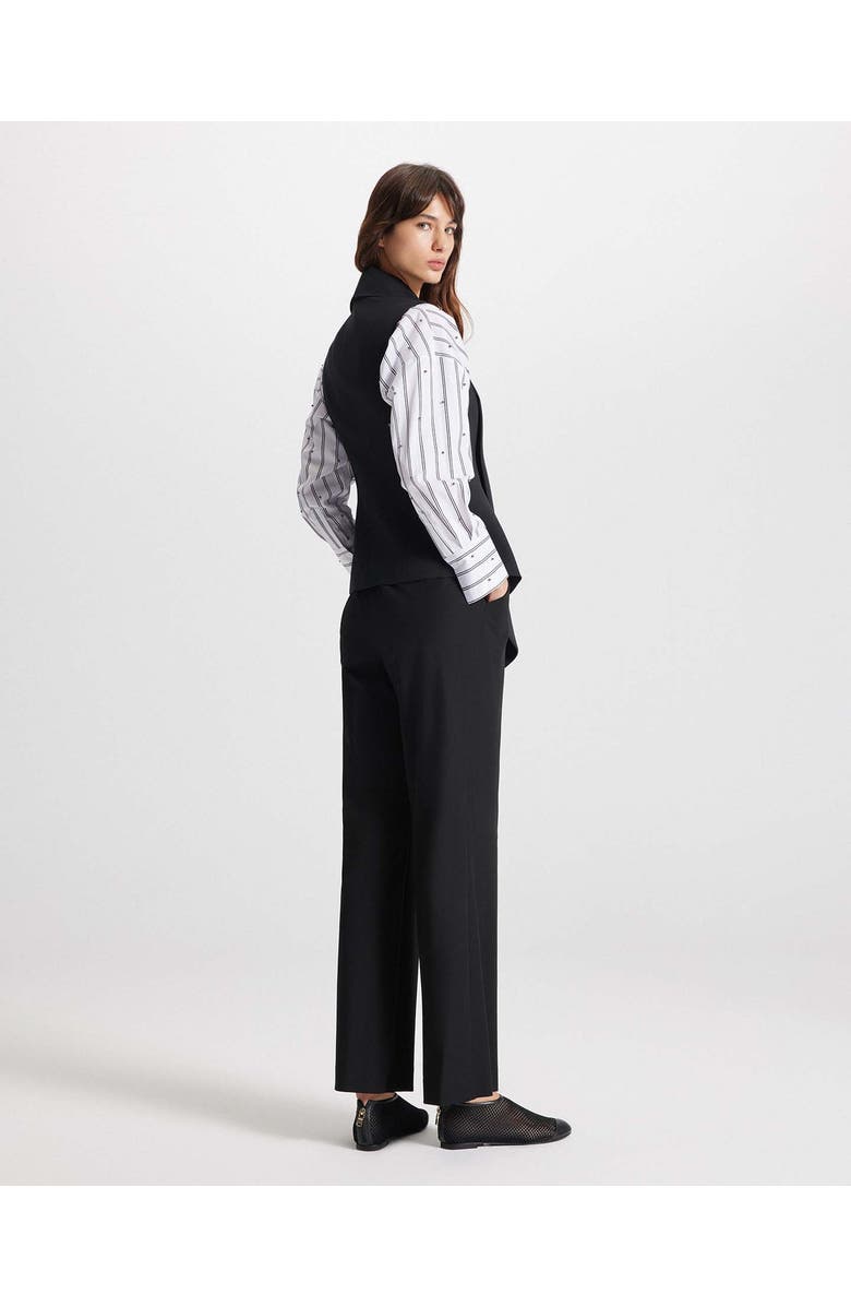 THEO The Label Daphne Tie Front Vest Jacket, Alternate, color, Black