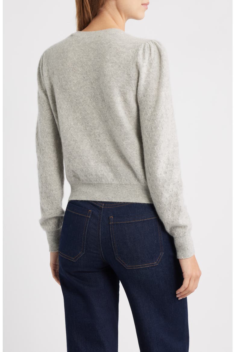 The Pointelle Cashmere Sweater, Alternate, color, LIGHT GREY HEATHER