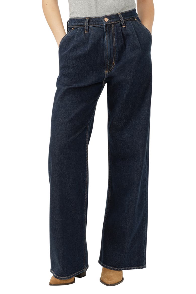 Pleated High Waist Wide Leg Trouser Jeans, Main, color, AMELIA