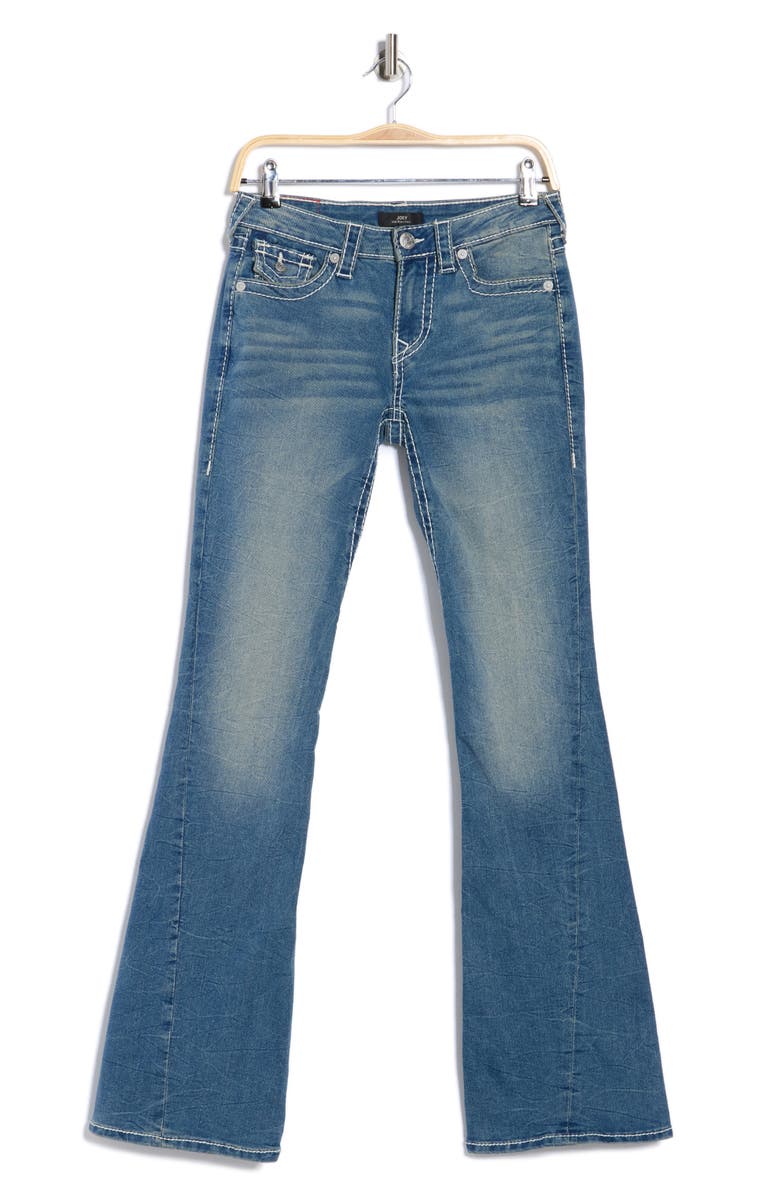 True Religion Joey Flap Pocket Flare Leg Jeans, Alternate, color, Medium Cozy Fireside Wash