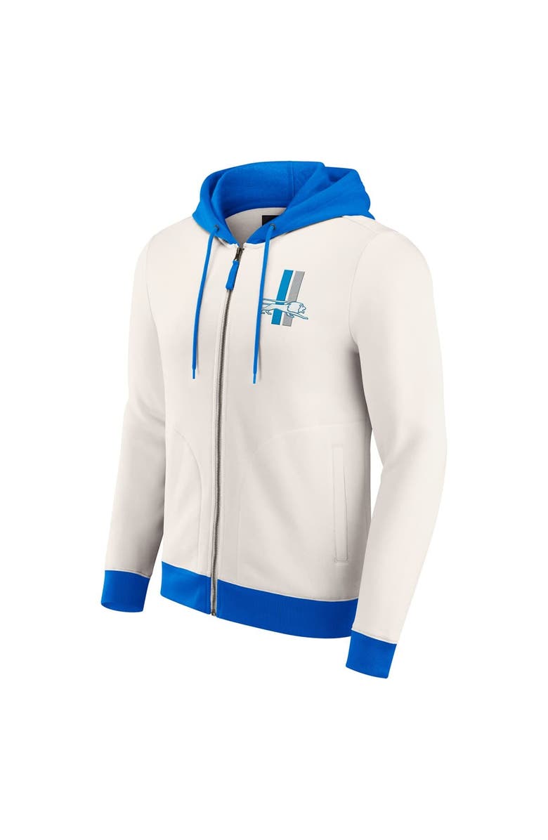 Darius Rucker Collection by Fanatics Men
s Darius Rucker Collection by Fanatics Cream Detroit Lions Distressed Graphics Full-Zip Hoodie, Alternate, color, 