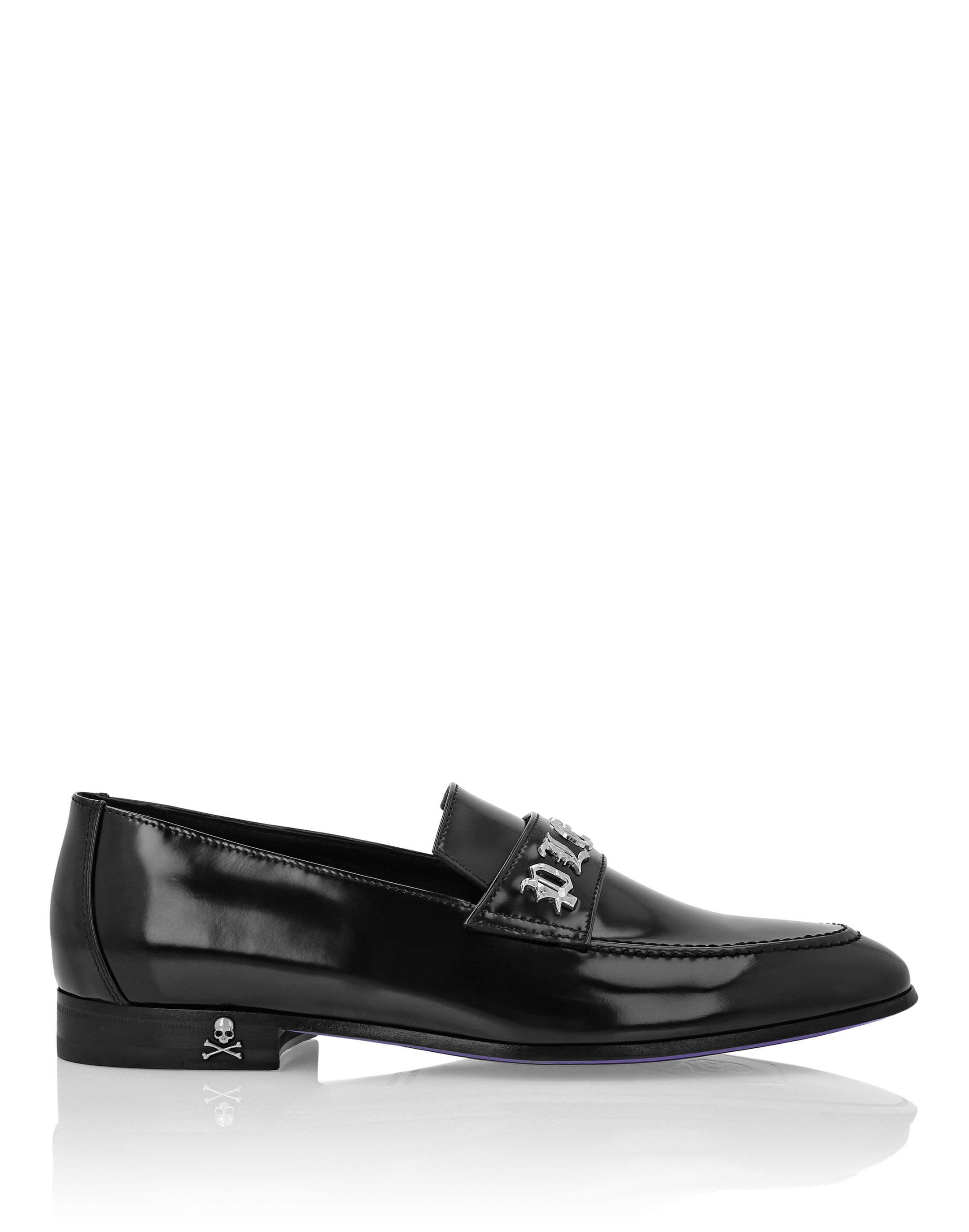 Leather Moccasin Gothic Plein Men, Alternate, color, black