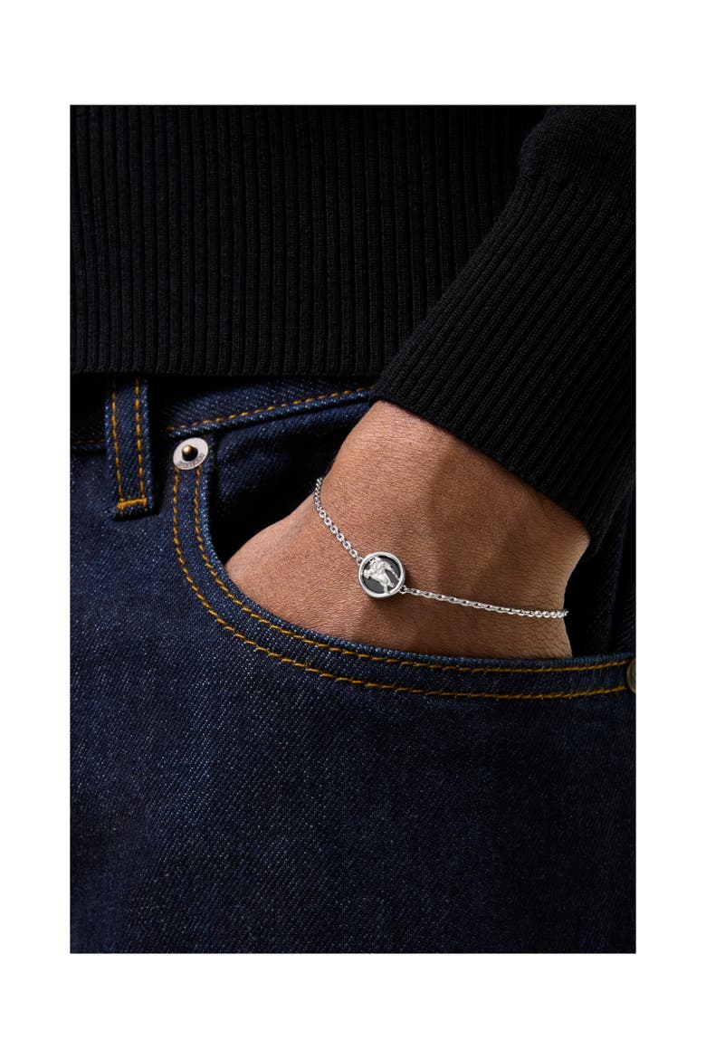 Knight Coin Bracelet, Alternate, color, Silver/black