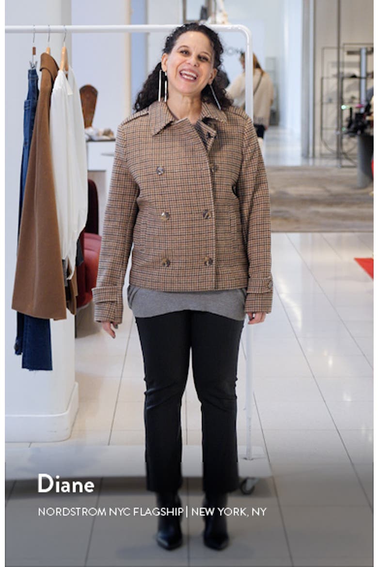 Houndstooth Crop Wool Blend Peacoat video