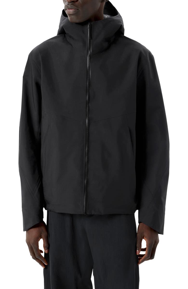 Veilance Arris Gore-Tex<sup>®</sup> Waterproof Hooded Jacket, Main, color, Black