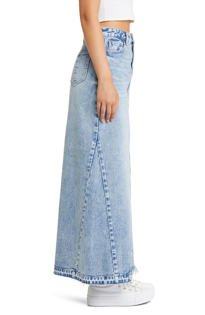 Prosperity Denim Release Hem Denim Maxi Skirt, Alternate, color, 