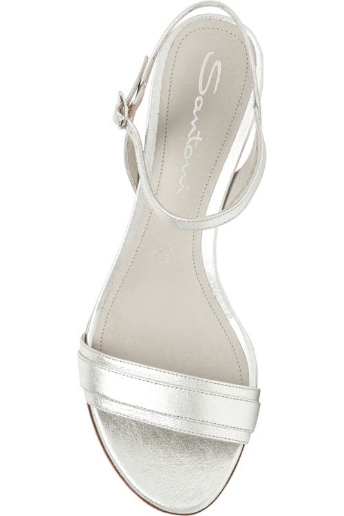 Santoni Mid-heel Sandal In Silver