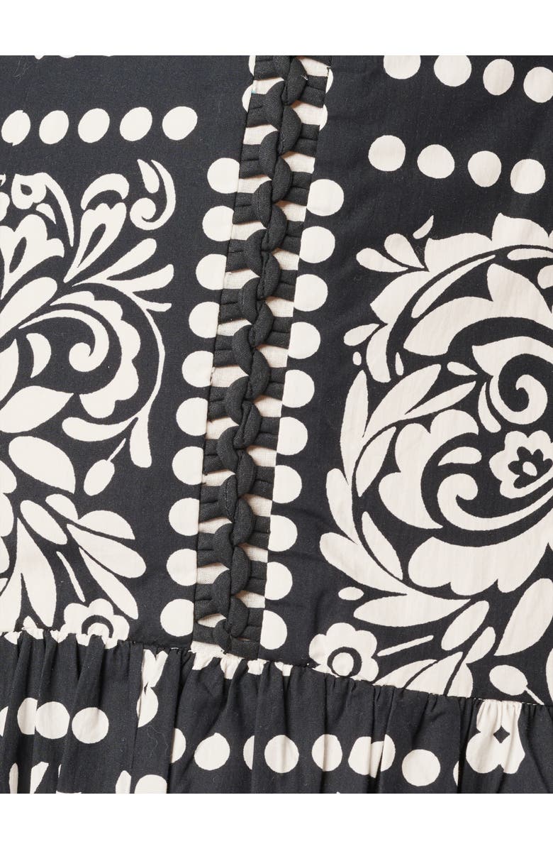 Adrianna Papell Print Drop Waist Sleeveless Maxi Dress, Alternate, color, Black/ Ivory