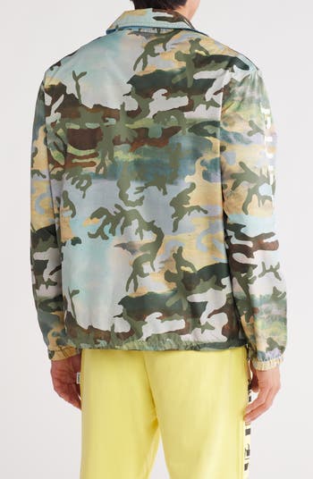 Camo Print Reversible Snap Front Coat