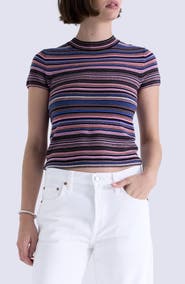 Pistola Selene Stripe Cotton Short Sleeve Sweater