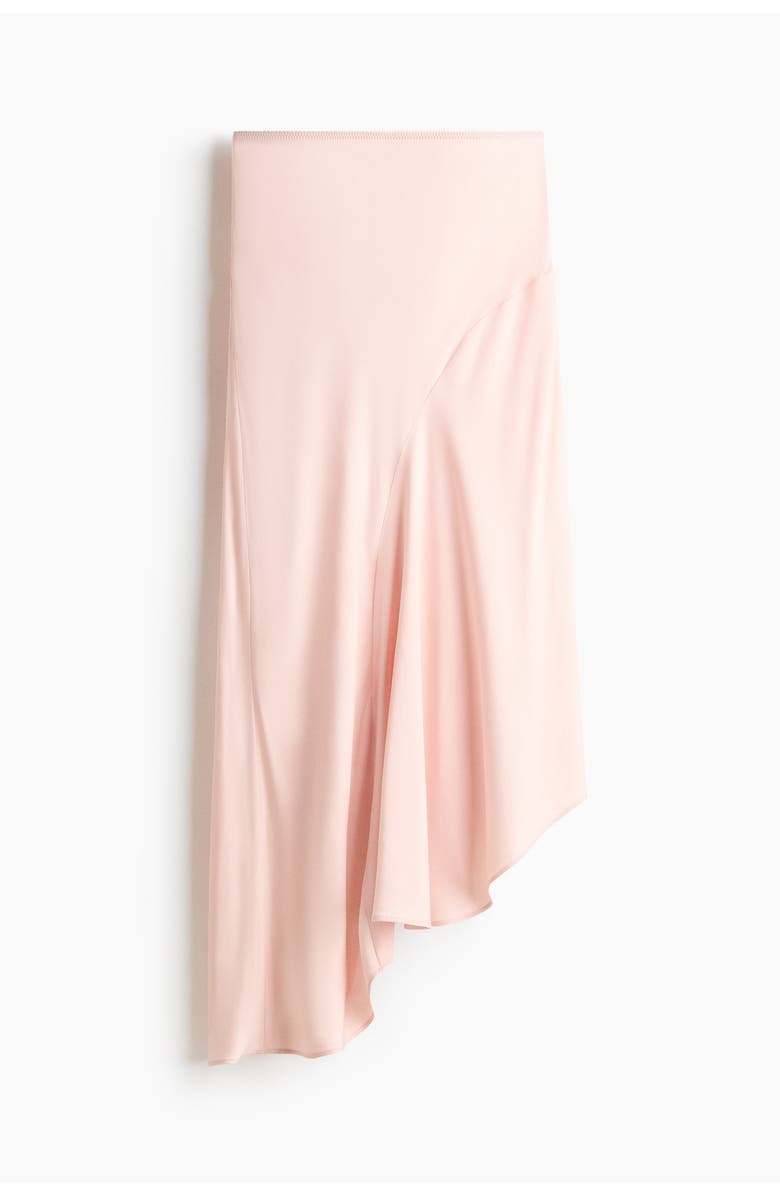 H&M Asymmetric Satin Skirt, Main, color, Light Pink