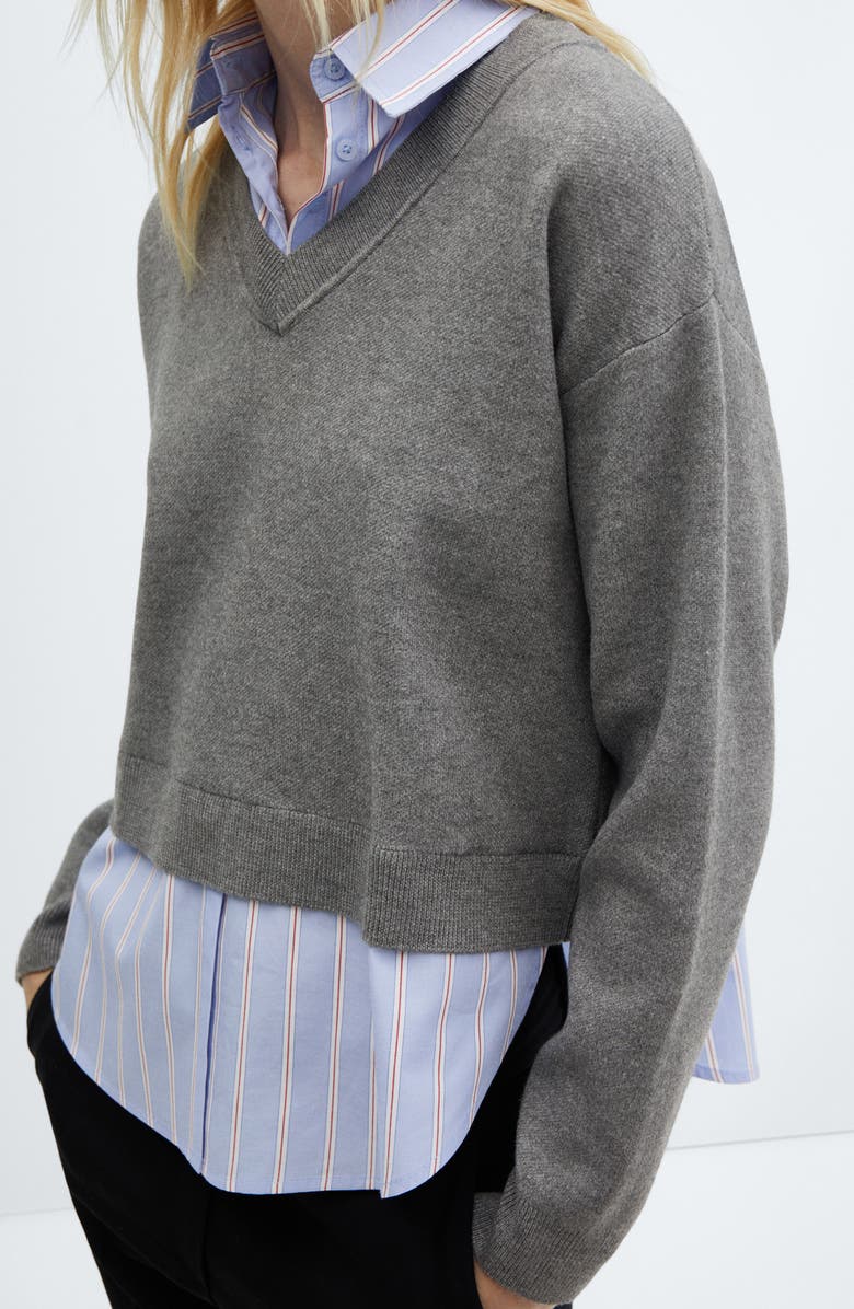 MANGO Layered Look Sweater, Alternate, color, 