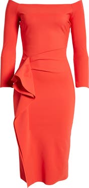 Chiara Boni La Petite Robe Tushana Off the Shoulder Long Sleeve Dress