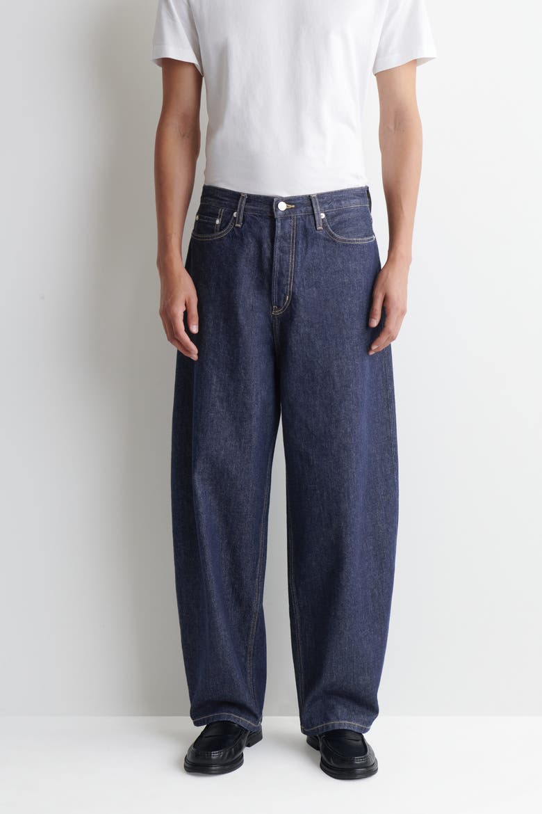 Mallow Relaxed-fit Barrel-leg Jeans, Alternate, color, DARK BLUE