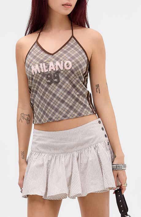 Milano '99 Plaid Halter Top
