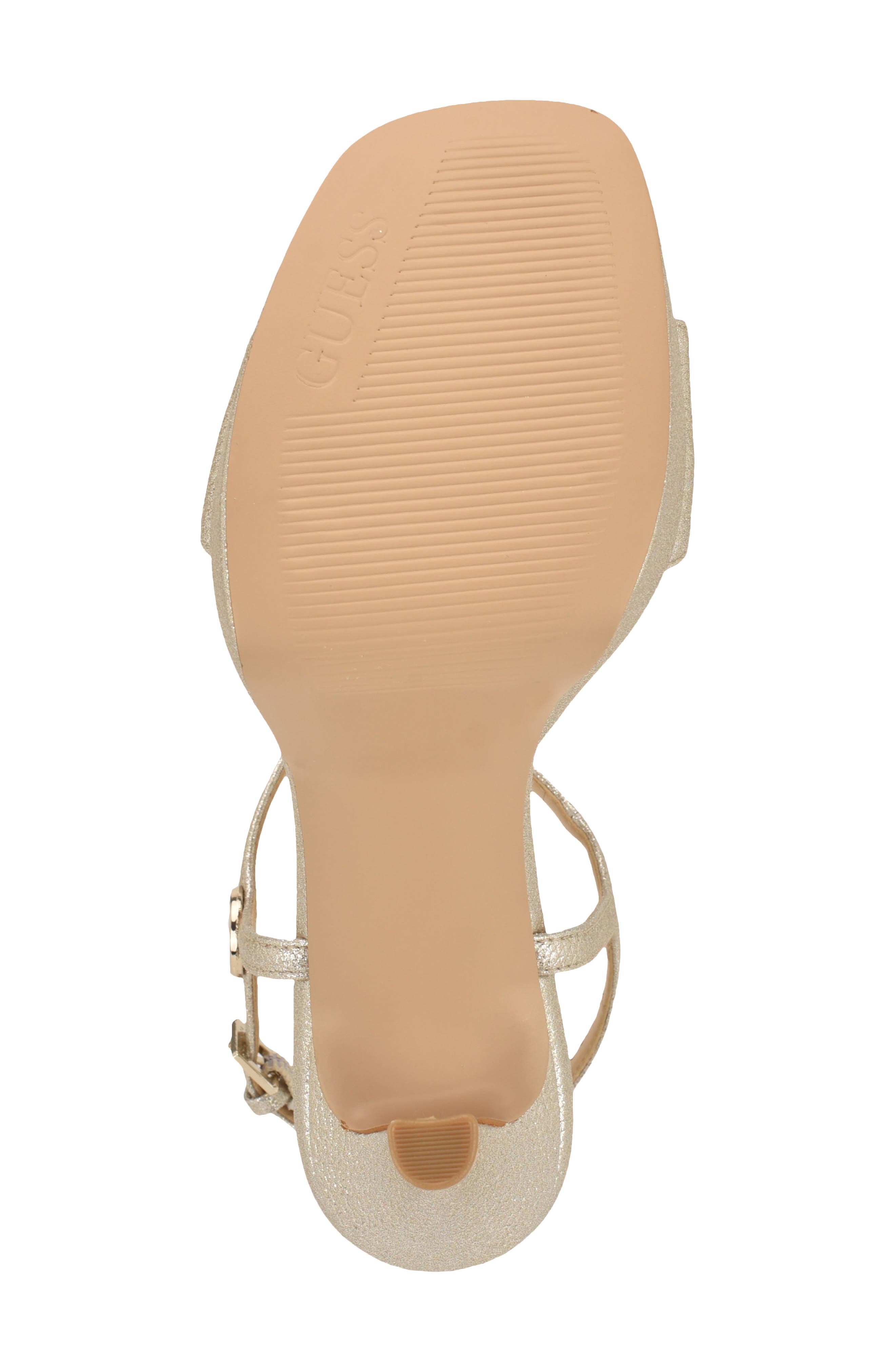 GUESS Hendora Ankle Strap Platform Sandal, Alternate, color, Gold 710