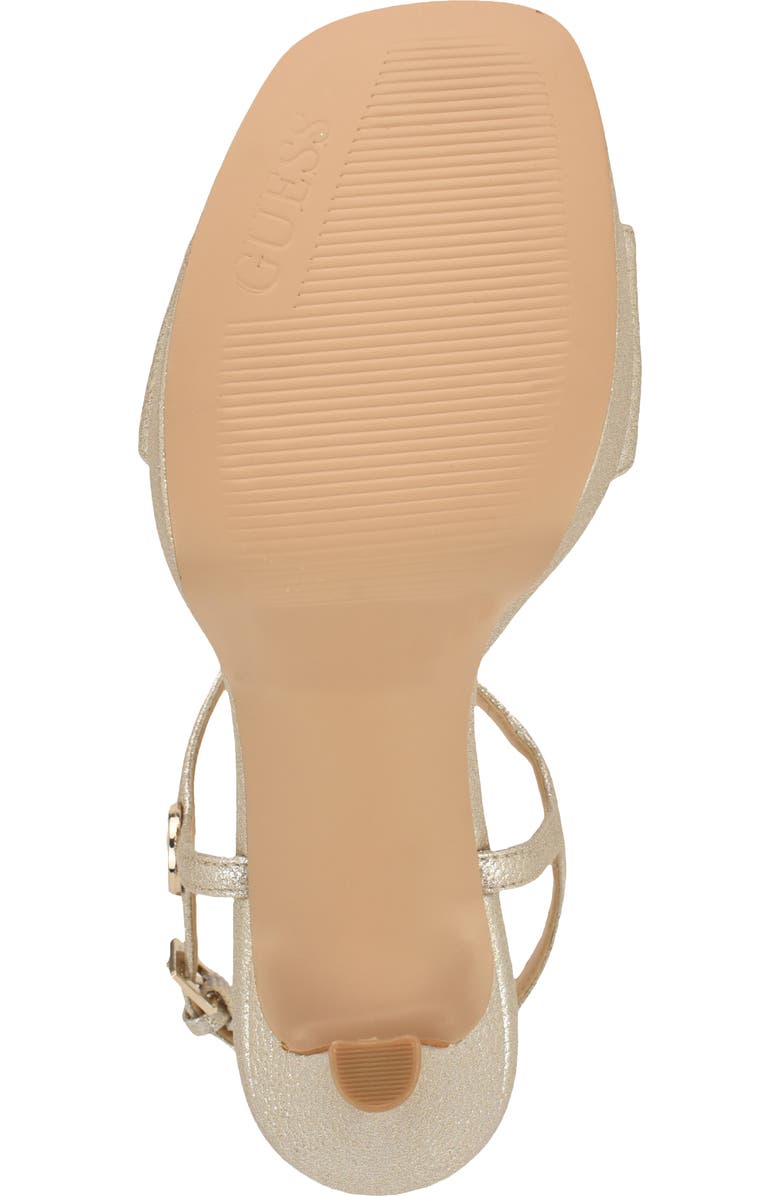 GUESS Hendora Ankle Strap Platform Sandal, Alternate, color, Gold 710