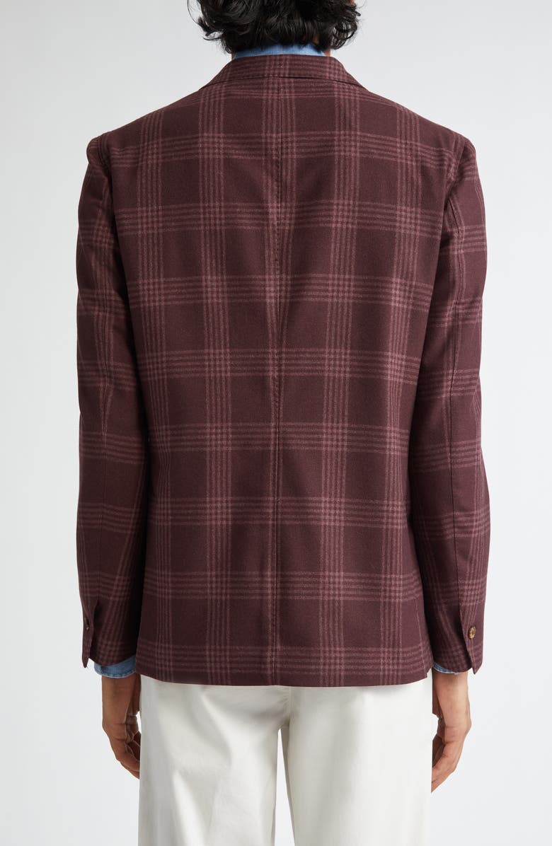Eleventy Plaid Wool Sport Coat, Alternate, color, Barolo