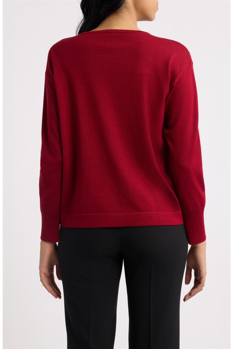 Beaded Bateau Neck Sweater, Alternate, color, TITIAN RED