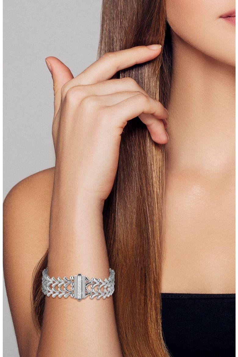 Bold Double Row Weave Bracelet, Alternate, color, SILVER