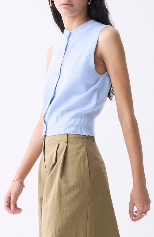 Deluc Amanda Sleeveless Knit Cardigan Vest In Light Blue In Light Blue