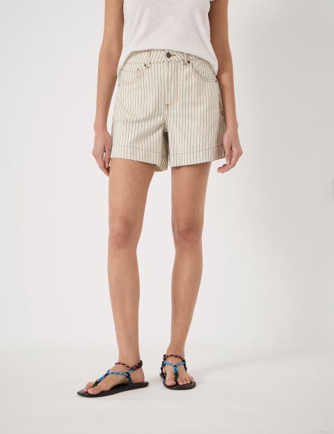 Essential Stripe Denim Stretch Shorts