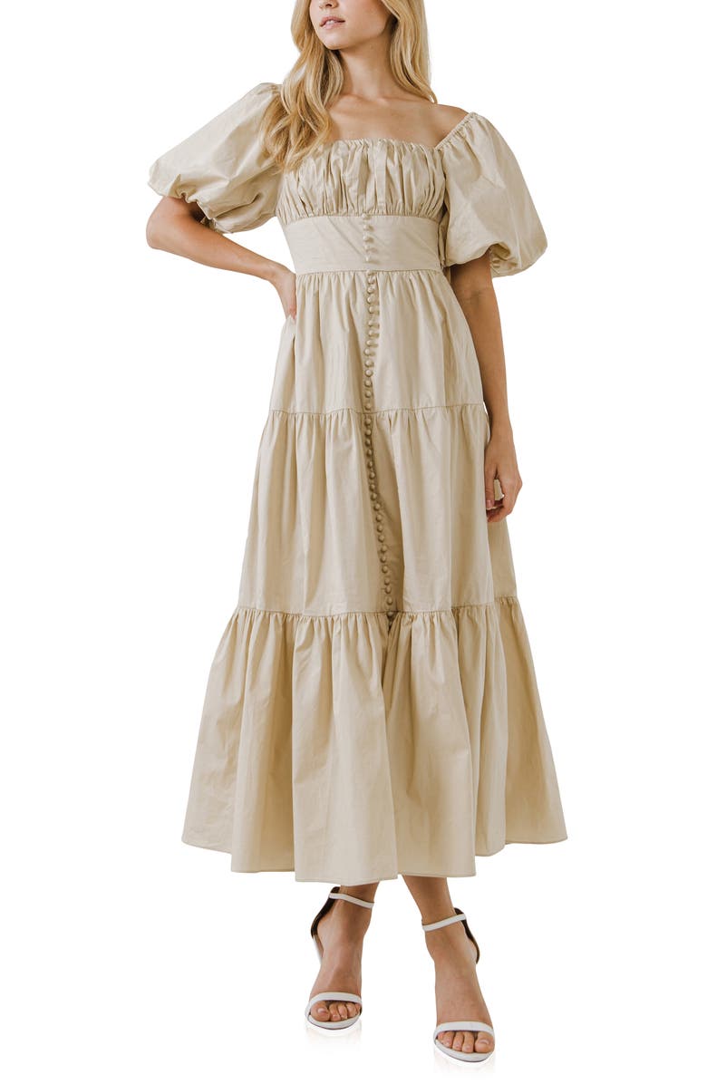 Endless Rose Tiered Ruffle Cotton Maxi Dress, Main, color, 