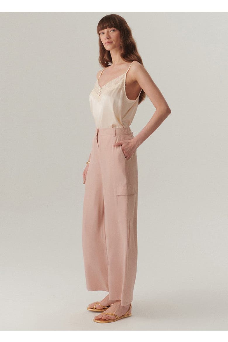 Gemma High Waist Cargo Trousers, Alternate, color, POWDER