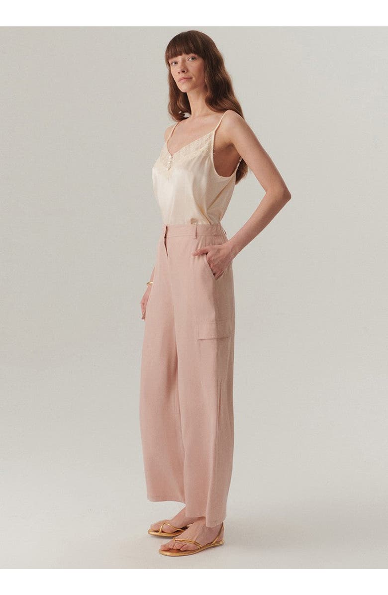 Exquise Gemma High Waist Cargo Trousers, Alternate, color, Powder