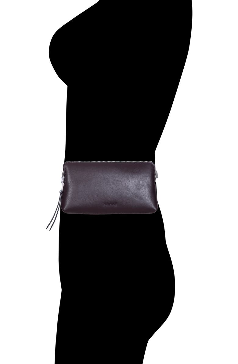 AllSaints Convertible Leather Belt Bag, Alternate, color, Oxblood Red