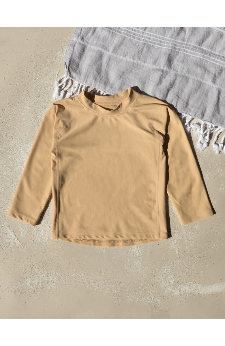 Leveret Kids Long Sleeve Rash Guard, UPF 50+ Swim Shirt, Alternate, color, Beige