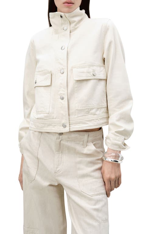 Mango Cotton Button-up Jacket In Off White