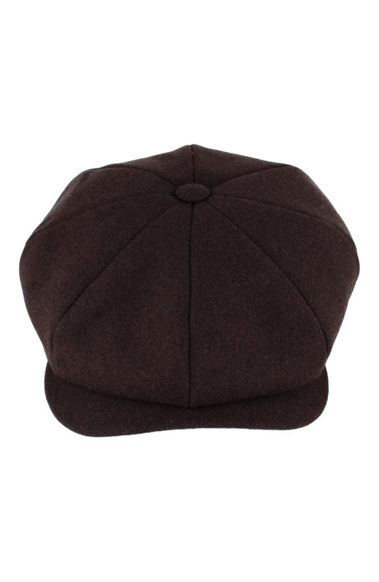 Wigens Men's Classic Retro Newsboy Cap with Curved Peak, Alternate, color, Brown