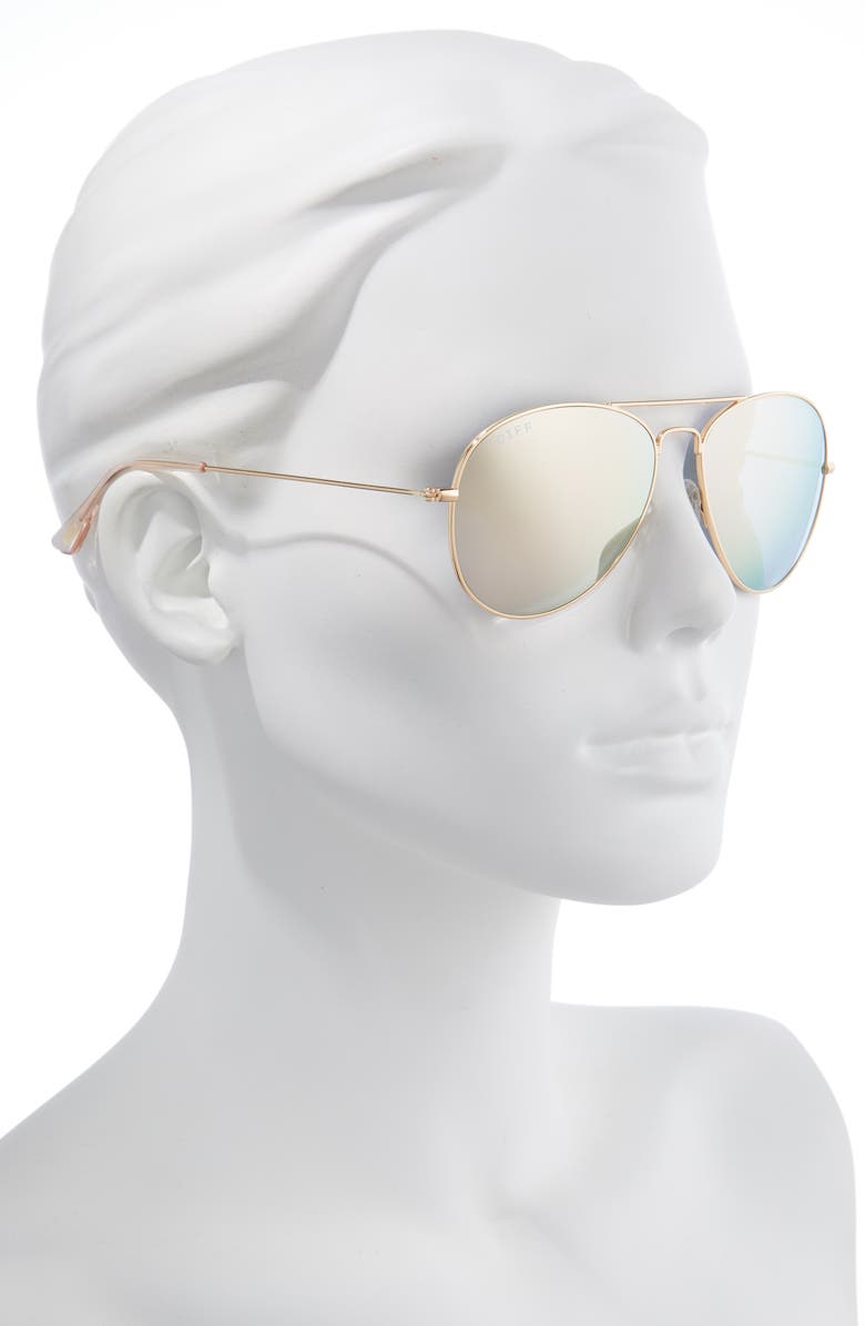 DIFF Cruz 57mm Polarized Aviator Sunglasses, Alternate, color,