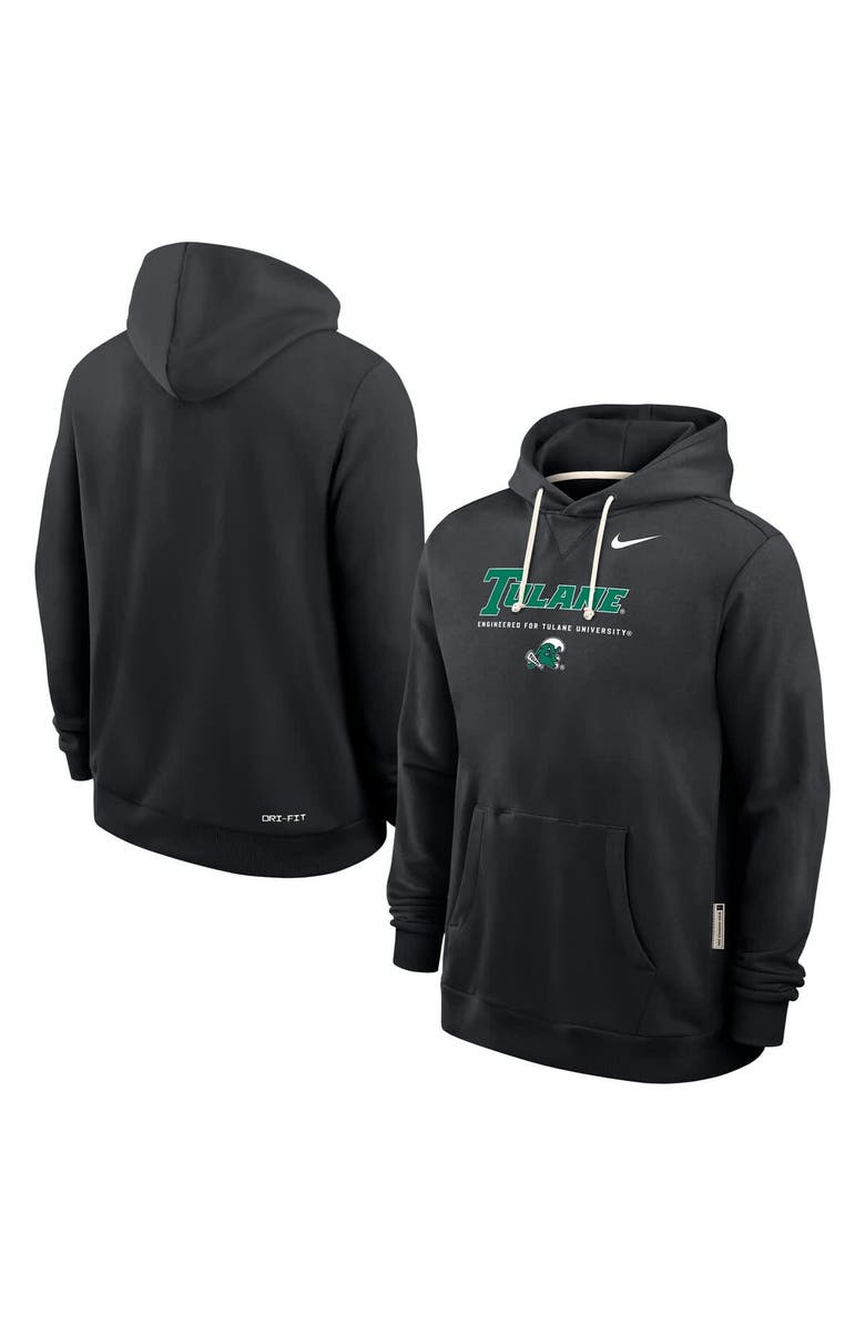 Nike Men's Nike Black Tulane Green Wave 2025 Sideline Dri-FIT Hoodie, Main, color, 