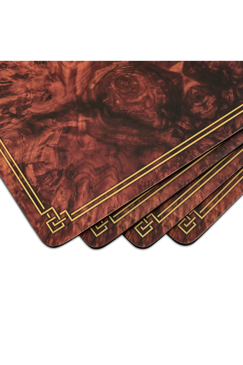 Walnut Burlap Set of 4 Cork Back Placemats, Alternate, color, Walnut
