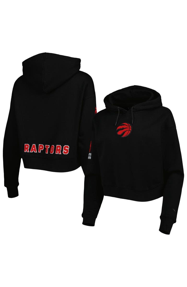 PRO STANDARD Women's Pro Standard Black Toronto Raptors Classic Fleece Cropped Pullover Hoodie, Main, color, Black