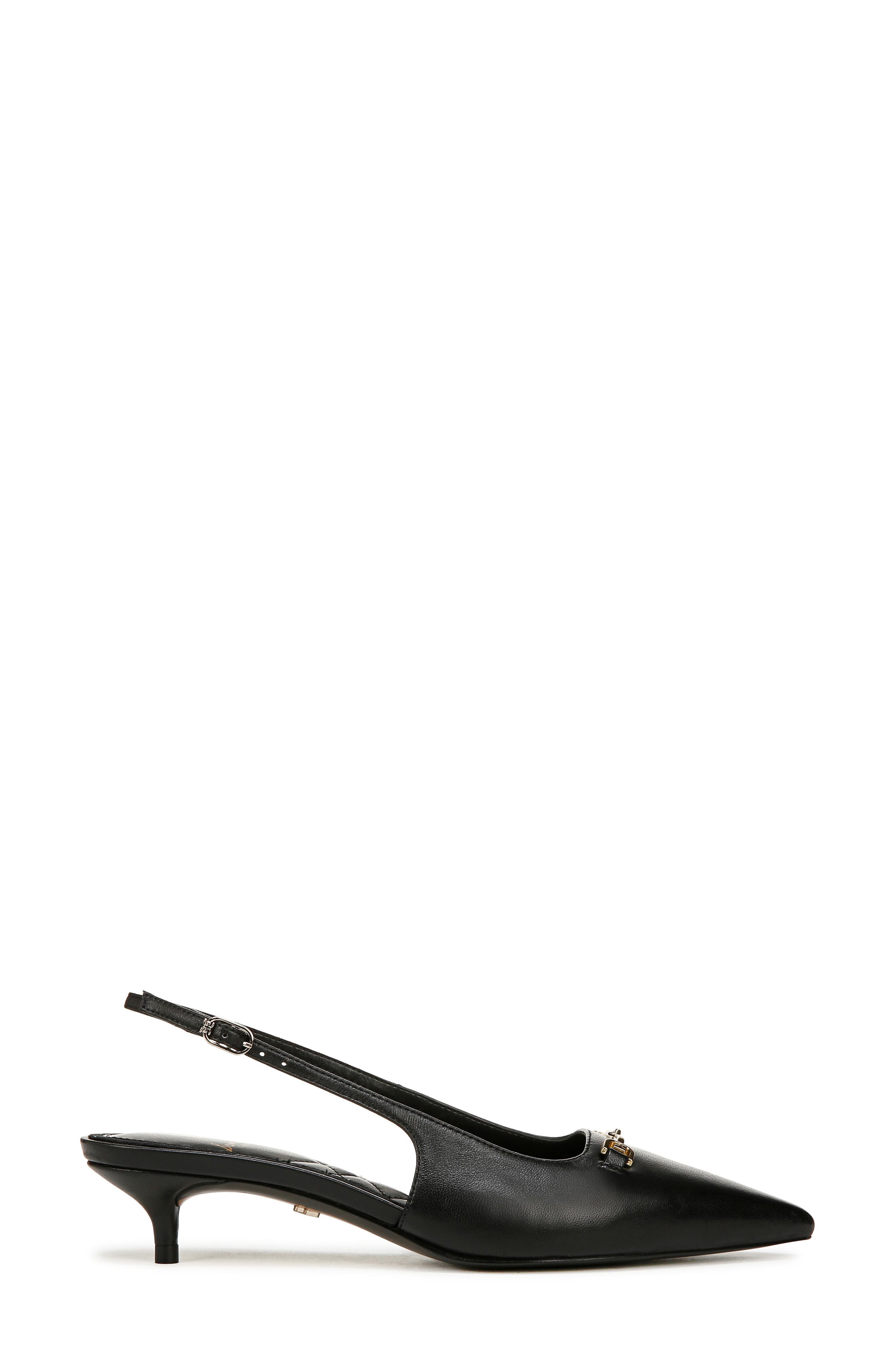 Sam Edelman Farrah Kitten Heel Pointed Toe Slingback Pump, Alternate, color, Black