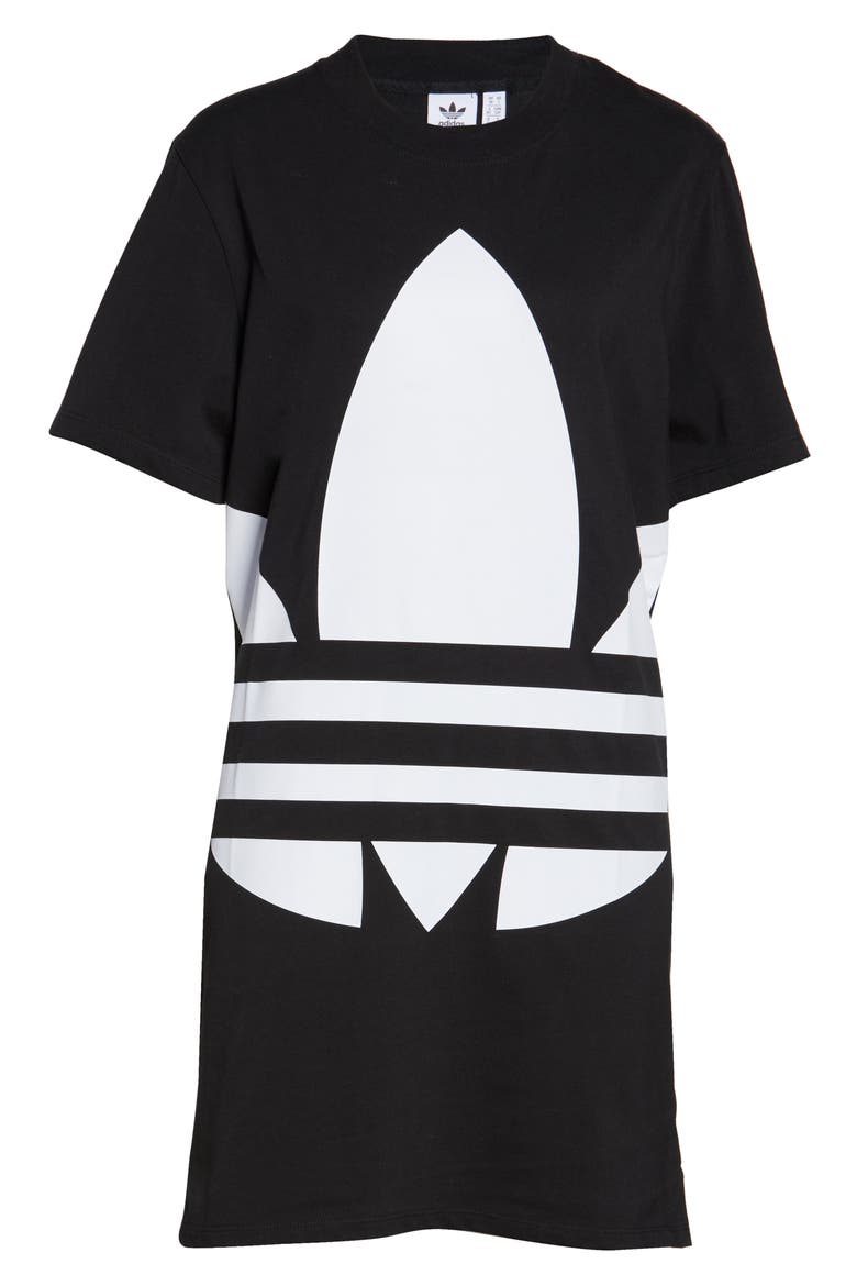 Large Logo T-Shirt Dress, Alternate, color, BLACK/ WHITE