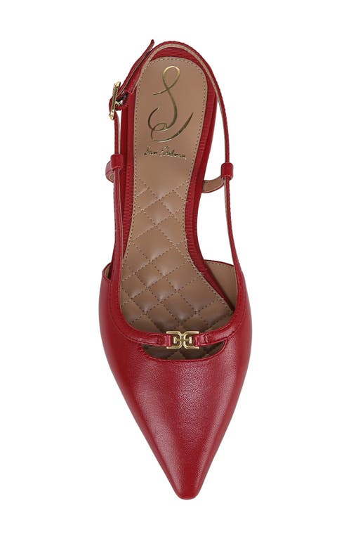 Sam Edelman Cohen Slingback Pointy Toe Flat Scarlet Red Leather