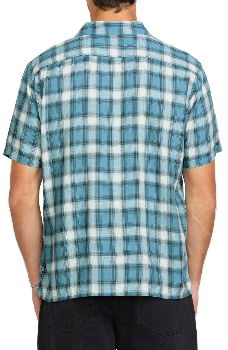 Volcom Stone Facet Plaid Cotton & Viscose Camp Shirt, Alternate, color, 