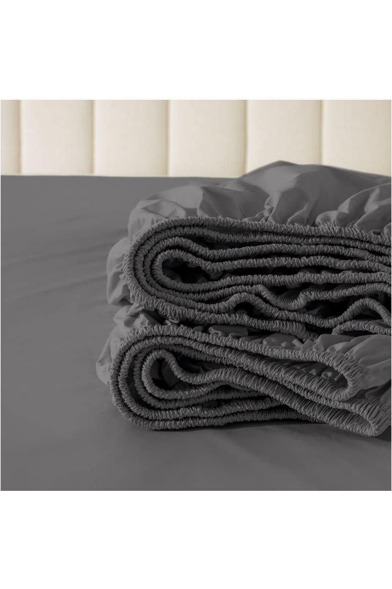 100% Organic Cotton Percale Sheet Set - Split King, Alternate, color, Grey