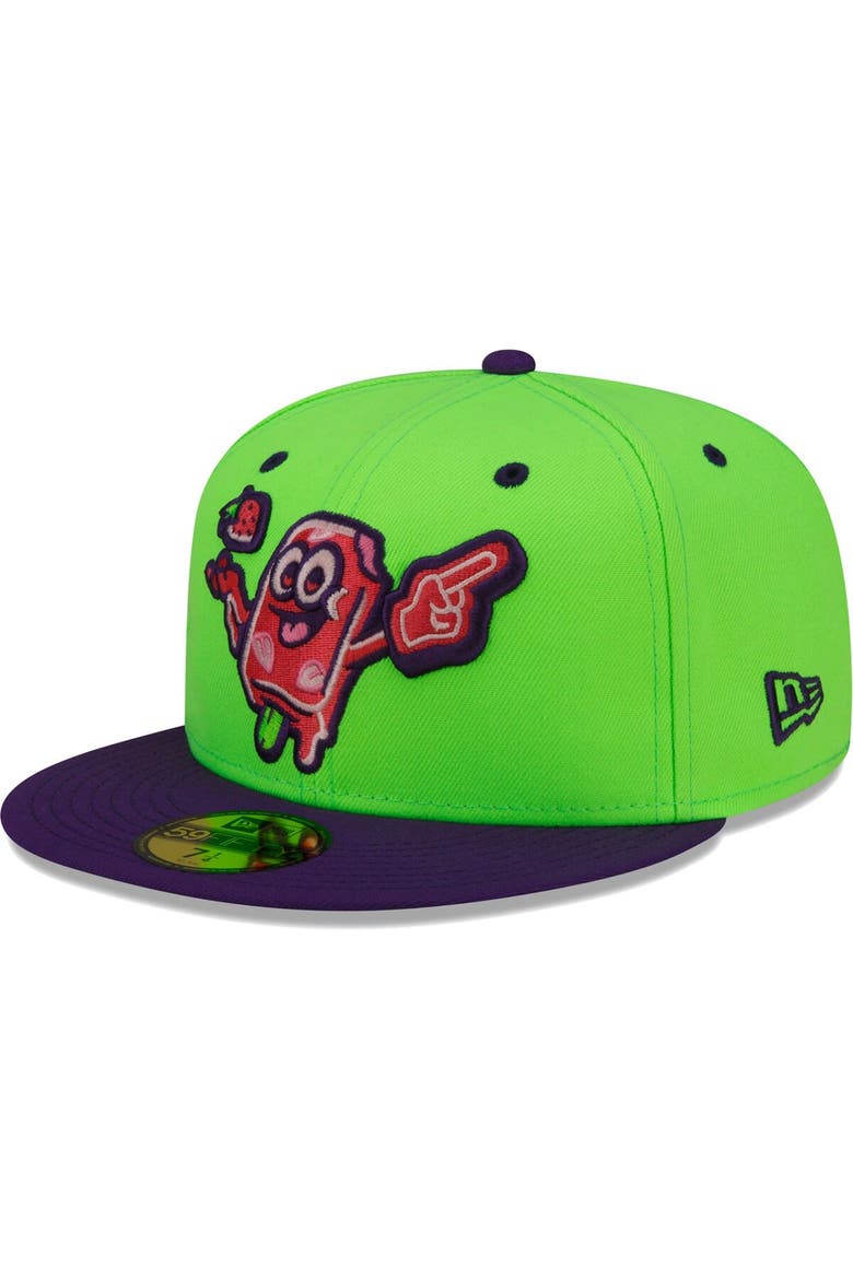 Men's New Era Green Beloit Sky Carp Copa De La Diversion 59FIFTY Fitted Hat, Main, color, Green