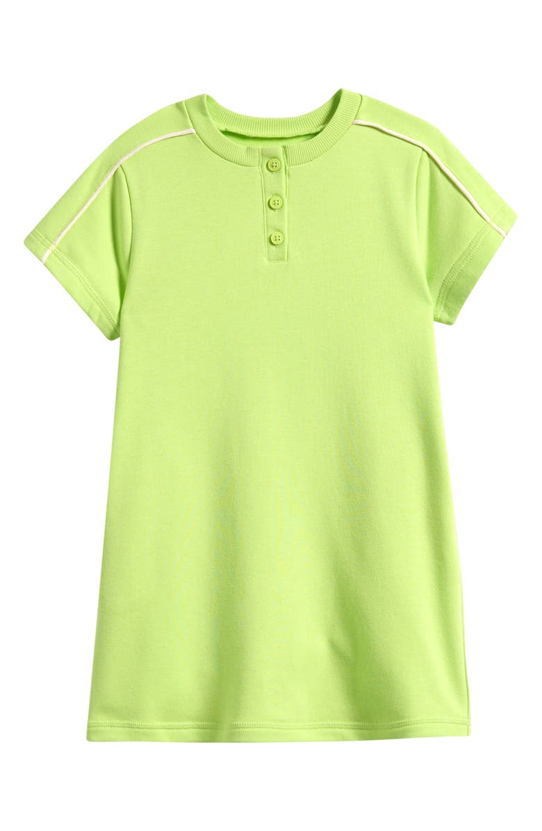 OTTER AVENUE Kids' Terry T-Shirt Dress, Main, color, Lime Time